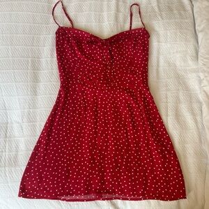 Reformation Red Polka Dot Mini Dress